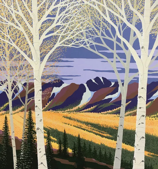 Aspen Valley Autumn by Craig Mullins. Acrylic on canvas. 37” x 37”