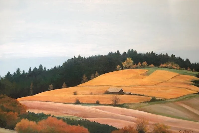 Willamette Valley by Sherry Haines. Acrylic on canvas. 24” x 36”