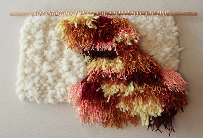 4.9 Miles to South Haven by Molly Kelley. Rope, Yarn, New Zealand Sheep's Wool. 36 x 20