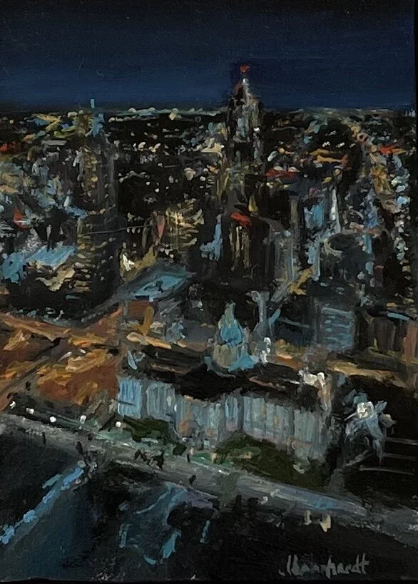 Fair Well Ye Dreams of Night. Oil on Board, 2.5” x 3.5”