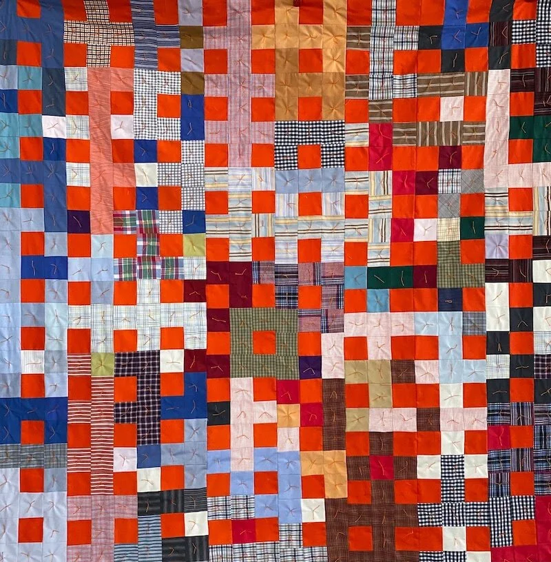 Blind Spots, Recycled clothing, 60” x 60 “