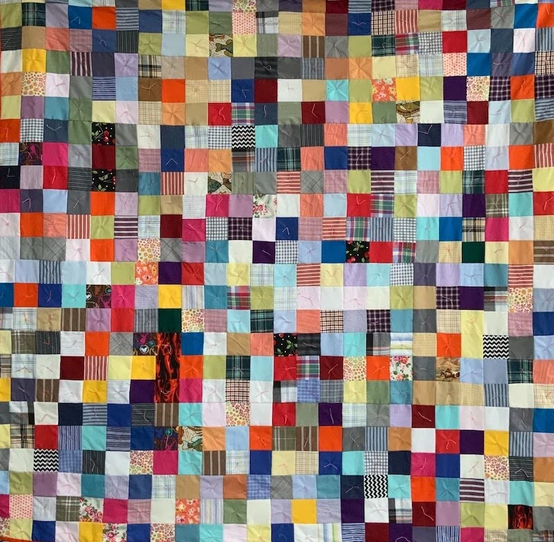 WE2, Recycled clothing, 60” x 60”