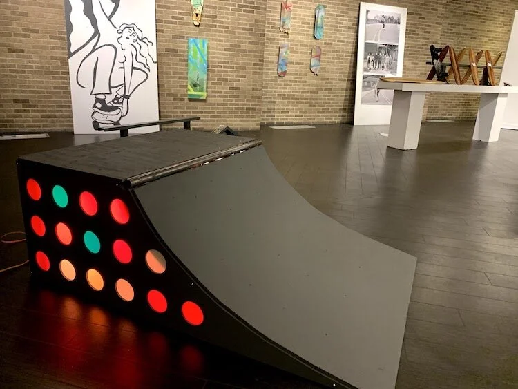 A functional quarter pipe, with a built-in light feature, by Owens + Crawley.