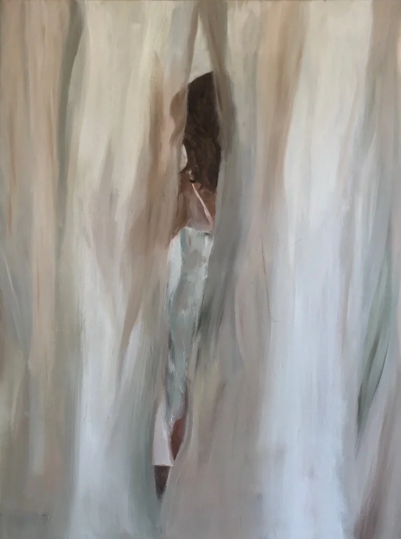 In Between Falsehoods, oil on canvas, 30”x40"