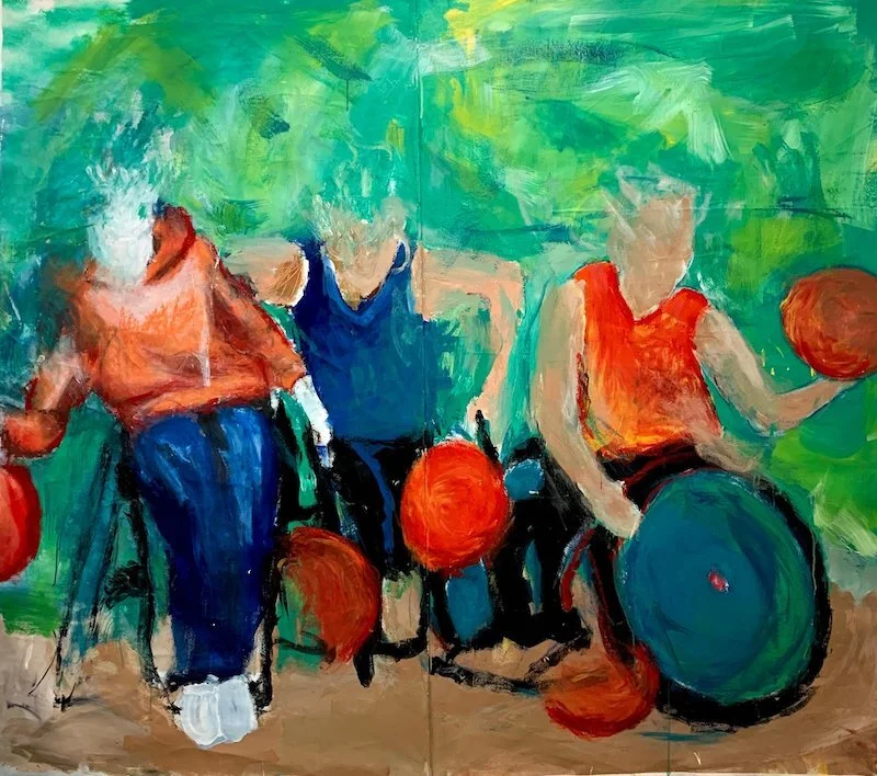 Wheelchair Madness, Acrylic on Canvas 5' x 4'