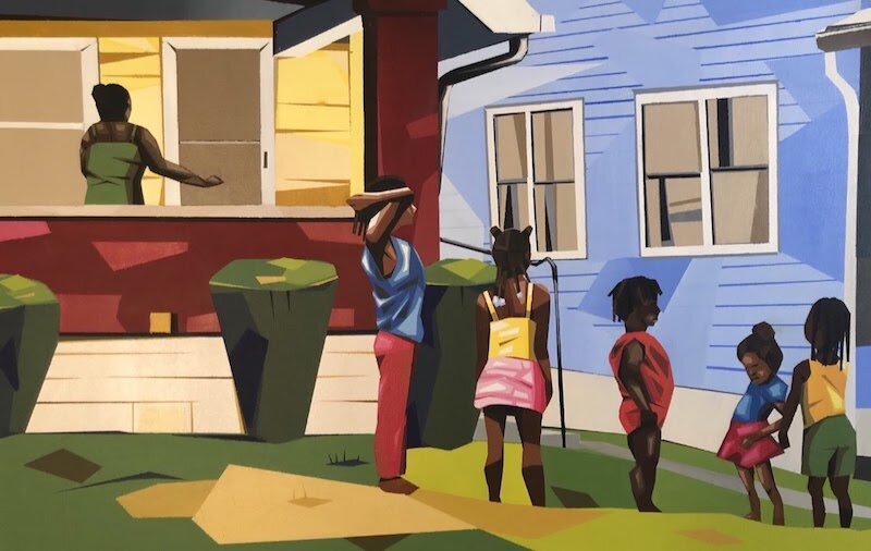 Five Little Ladies. Acrylic on Canvas, 24” x 36”