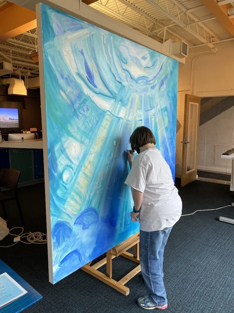 A name being added to Carolyne Springer’s The Forgiving Sea.