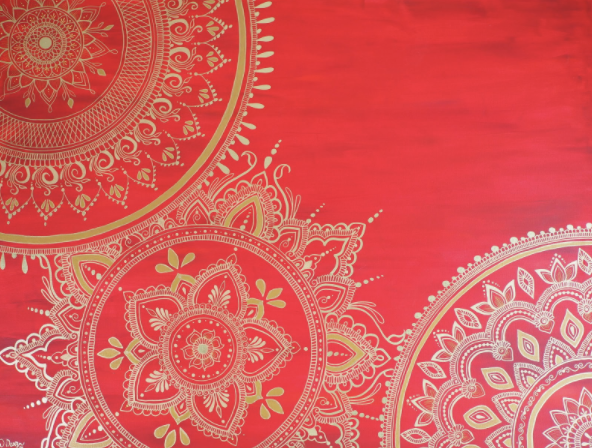 Starburst of India. Acrylic on canvas. 49” x 36”