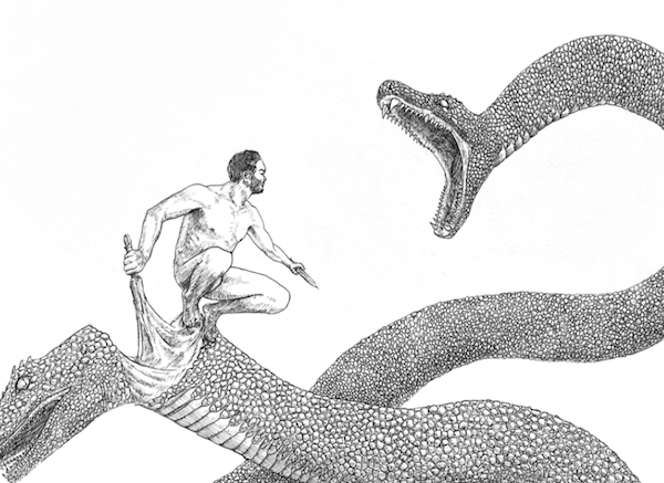 My most recent artwork, “Against the Orochi”