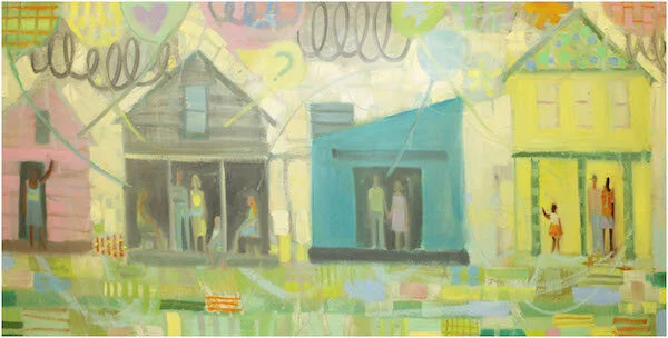 Social Distance Porching, painting by Kyle Ragsdale. 2000
