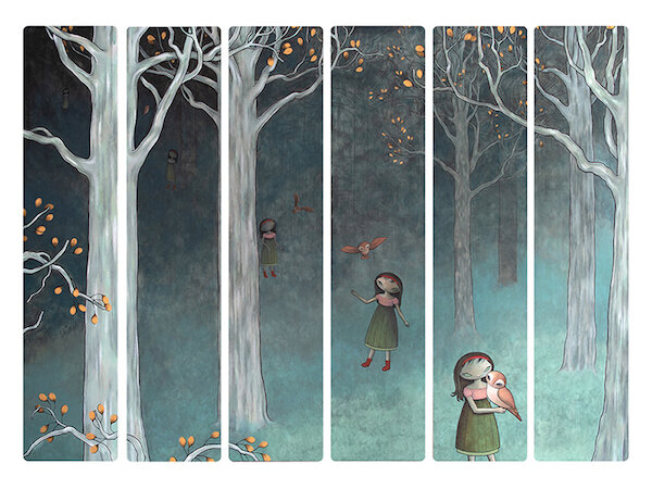 Native Guide, 16" x 62" (each panel), $4,000