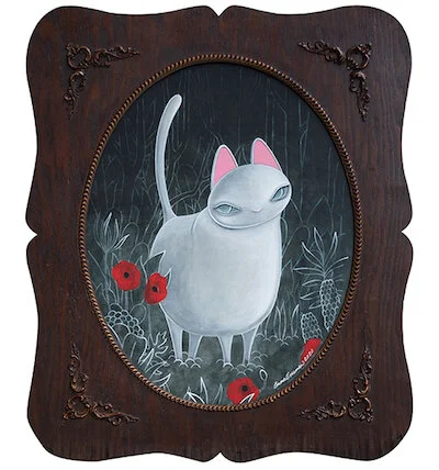 Here Kitty, 22" x 26", Sold