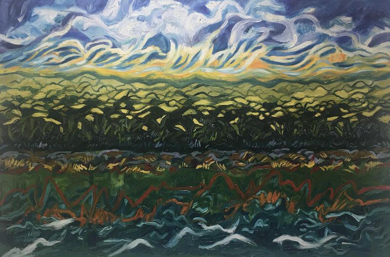 Increments of Longing, Anne Green, Oil on canvas, 24”x36,” $475