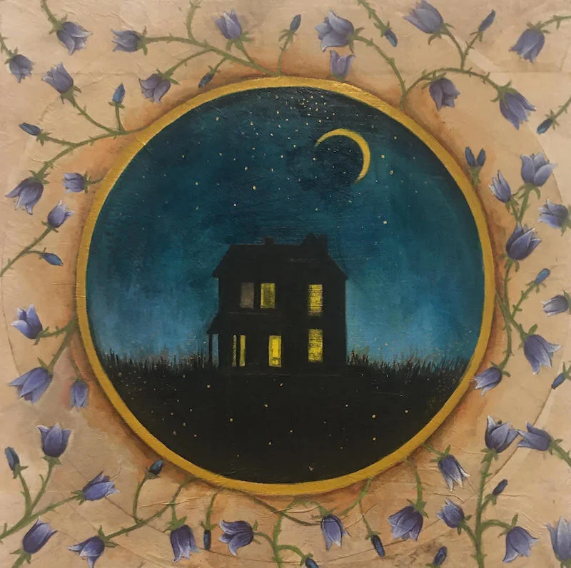 A Perfect Night for Ghost Stories, Leslie Dolin, Coffee Filters, ink, gouache, acrylic, $175