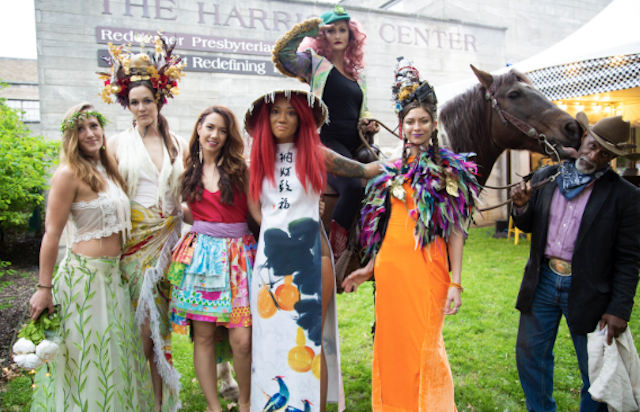 Katy Newton (on the horse) and models with Paul Ross of Association of Black Cowboys. Photo courtesy of Ashleigh Mower.