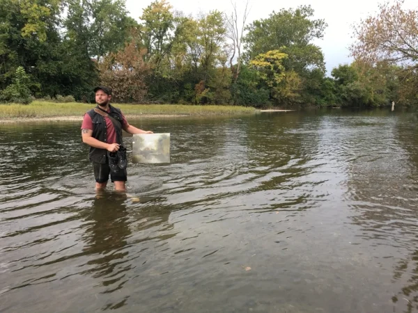 Benny Crossing the Creek.JPG