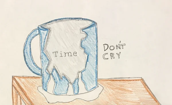 Illustration, “Steamed Milk,” by Harrison Center intern Leo Burton that was inspired by “Back to Back.”