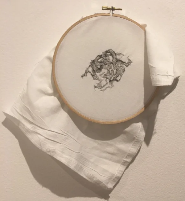 Tangle I, hair on pillowcase