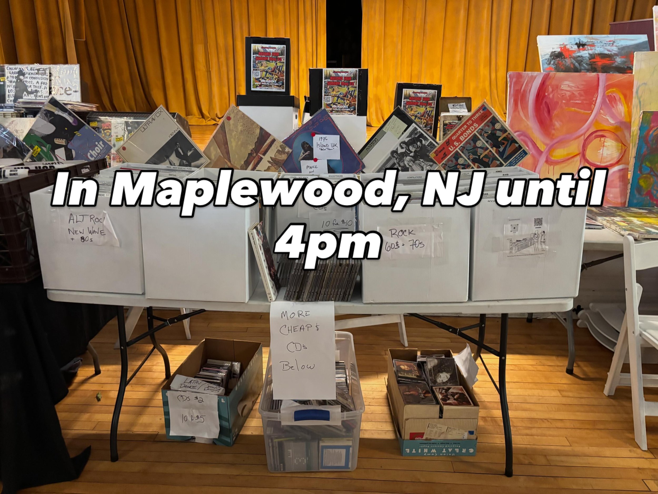 Vinyl records all day.  Best show in NJ by far!  At The Woodland steps from the train.