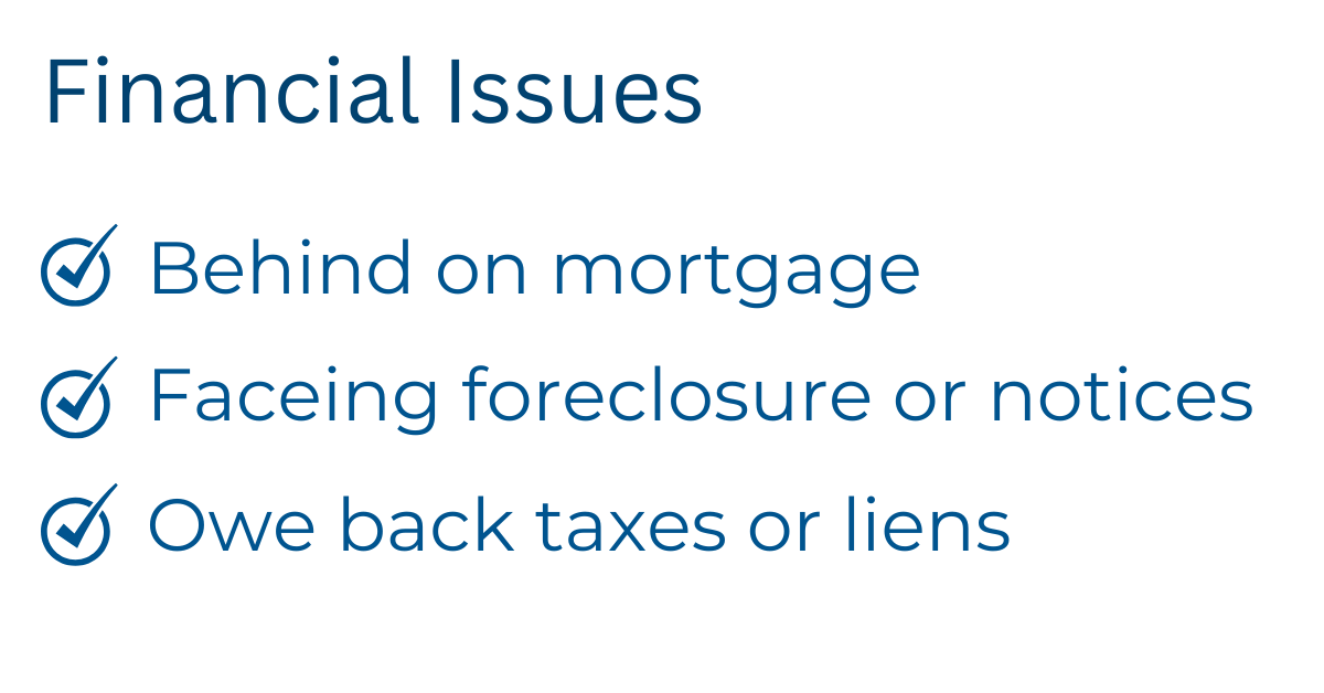 we buy houses behind on mortgage. we buy houses facing foreclosure. back taxes