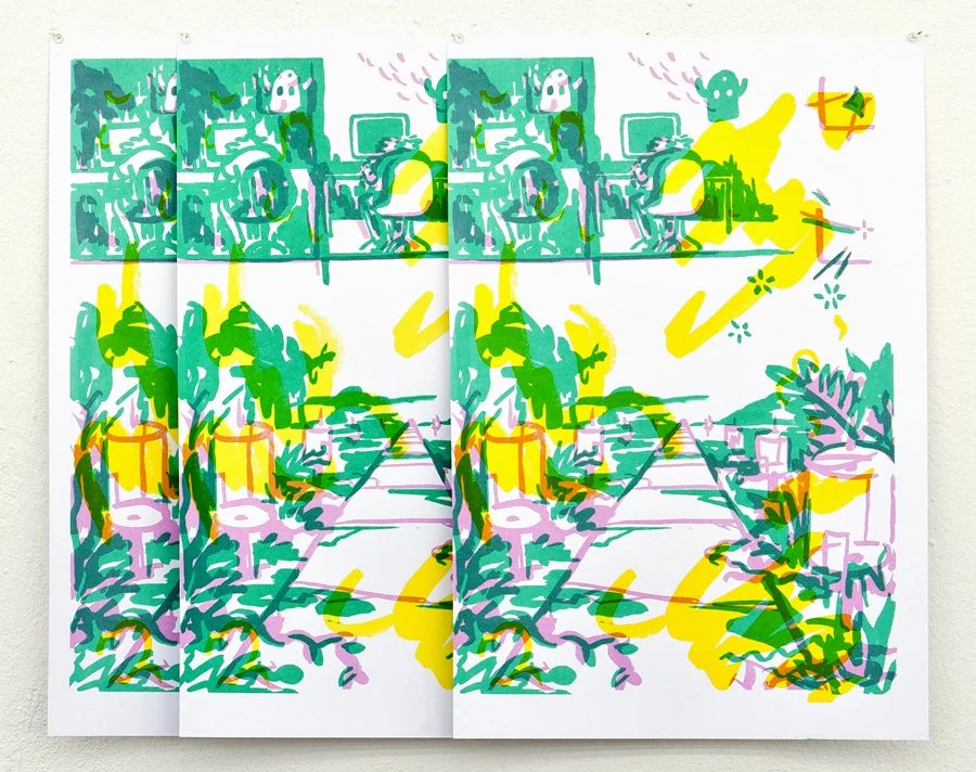 "Anfang 3" 3, 3-layer screenprints. 2015