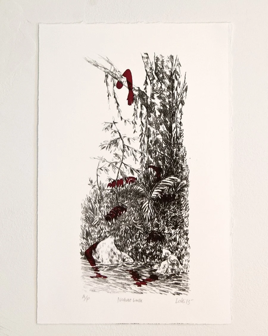 "Limbs". Lithograph with one color layer. 2012