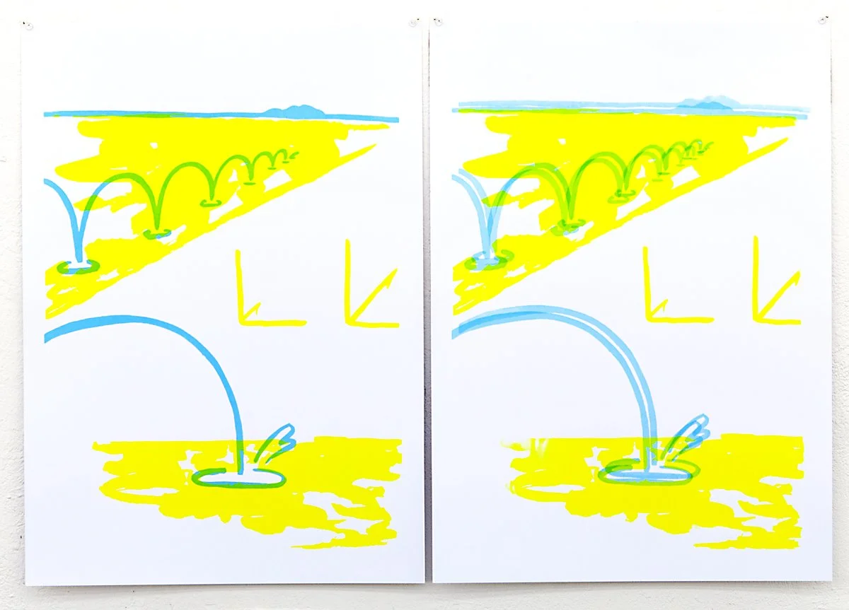 "Anfang 2". 2, 2-layer screenprints. 2015