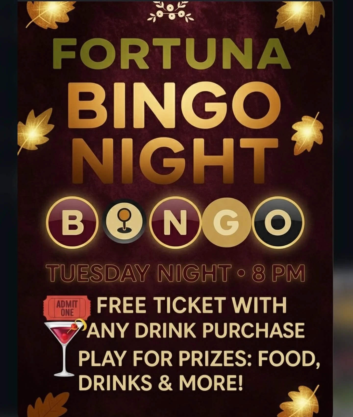 Promo for our friends at Fortuna Mediterranean -Tuesday BINGO NIGHTS!!
Check out @fortuna.ny for details