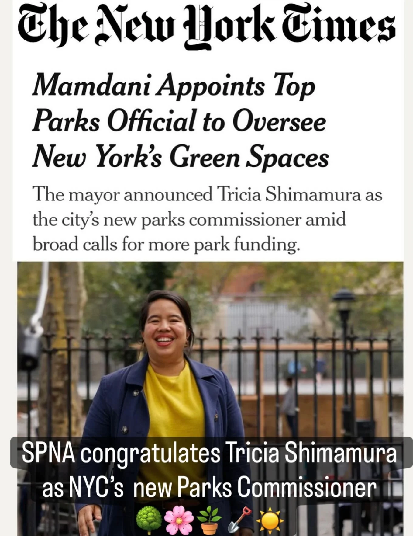 A long time green space supporter with her hands in the ground with all of us, congratulations Tricia!
