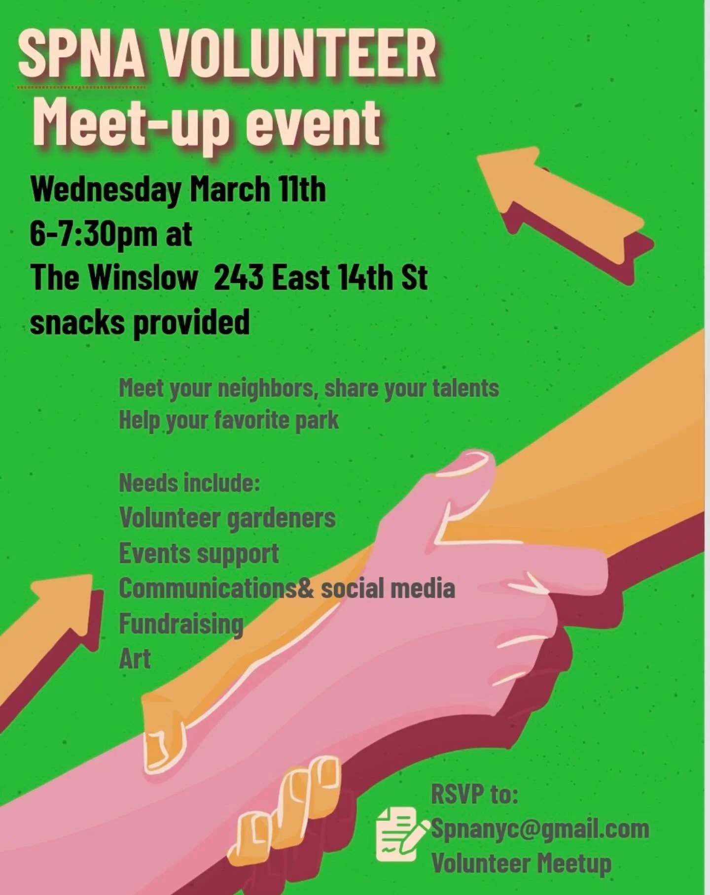 As we look toward the active spring&ndash;fall months, join us to meet our team, say hello, and learn how you can help serve and enrich your community park.

 
We&rsquo;re seeking neighbors interested in:
Gardening &mdash; volunteer days and experien