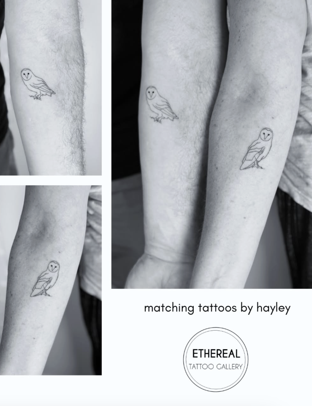 Minimal Matching Owl Tattoos