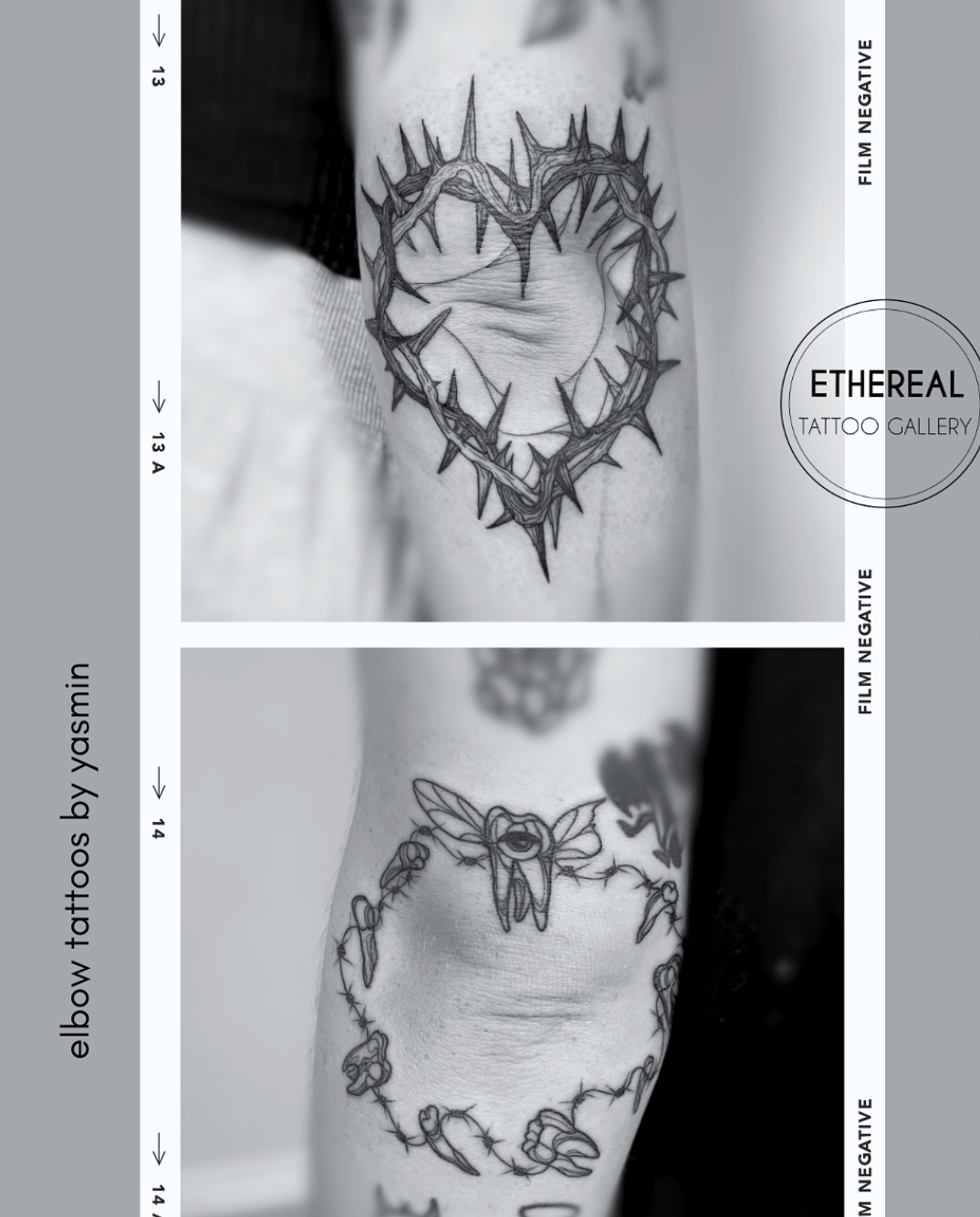 Fine Line Elbow Tattoos + Filler Ideas by Yasmin