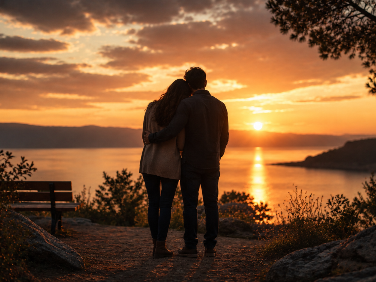 Couple standing together after marriage and relationship coaching and infidelity counseling support, working to restore trust, communication, and connection.