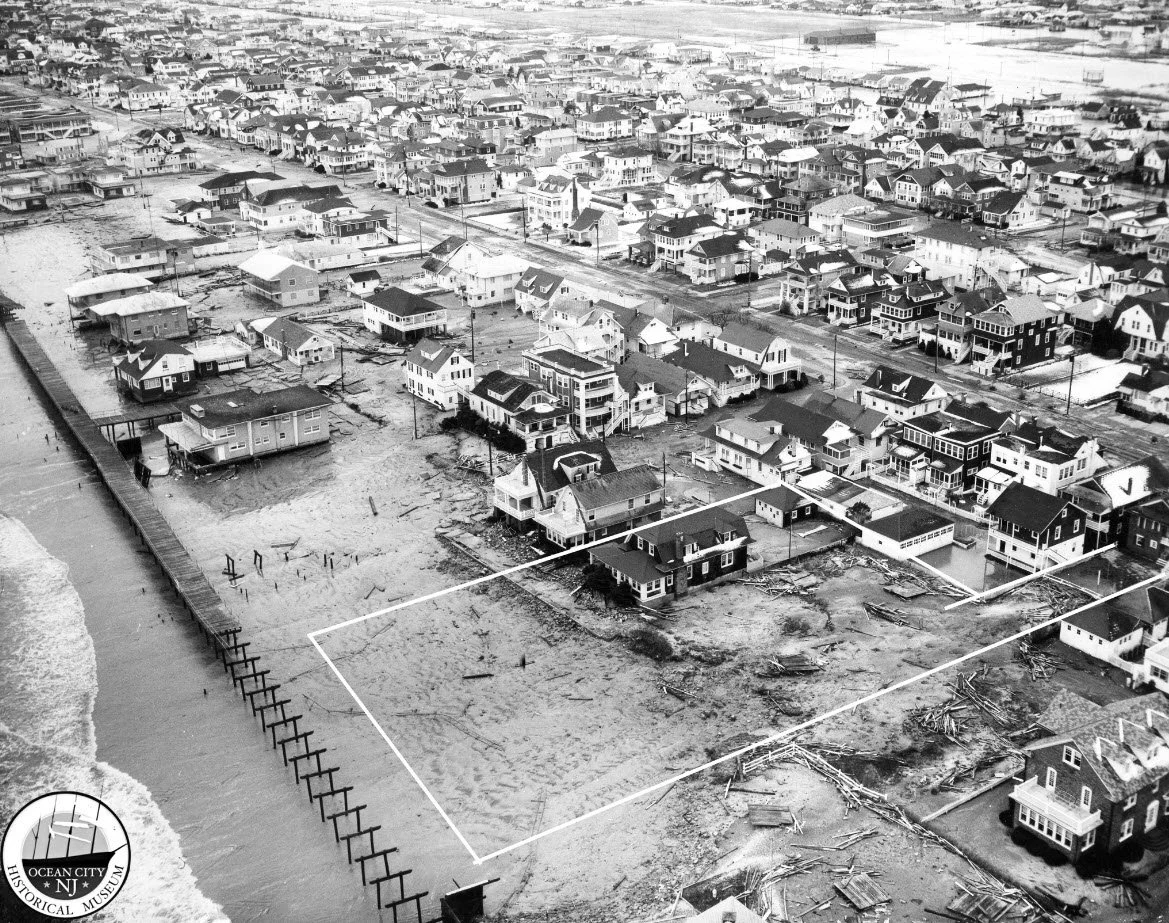 1962 Storm - 15th Street. Future site of the Port O Call - Unknown Photographer. Image from Ocean City, NJ History & Memories Facebook Group