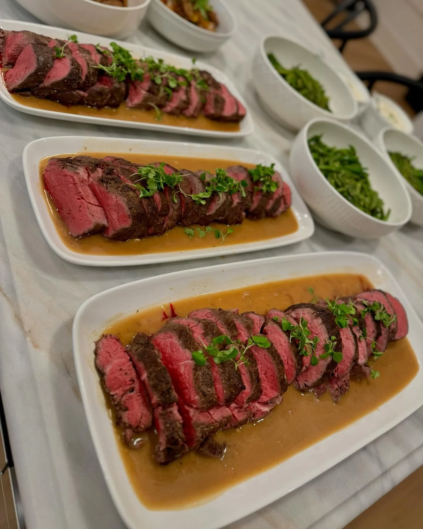 Gorgeous beef tenderloin served family style ✨
