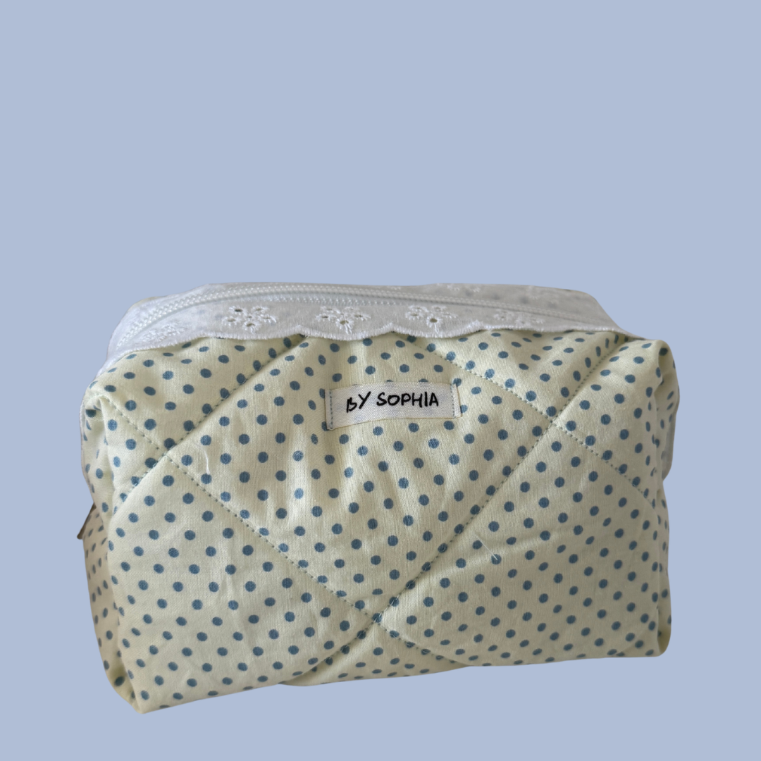 Polka Dot & Lace Makeup Bag