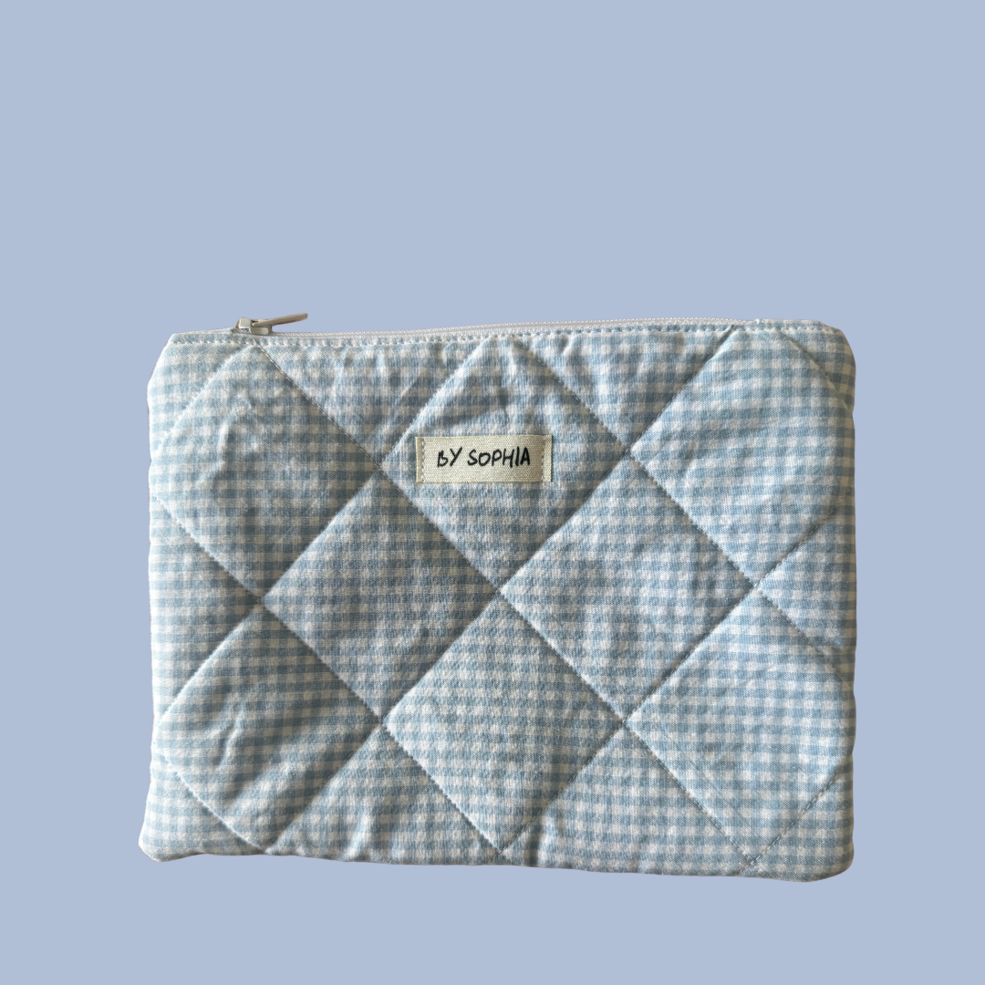 Blue Gingham Essentials Pouch