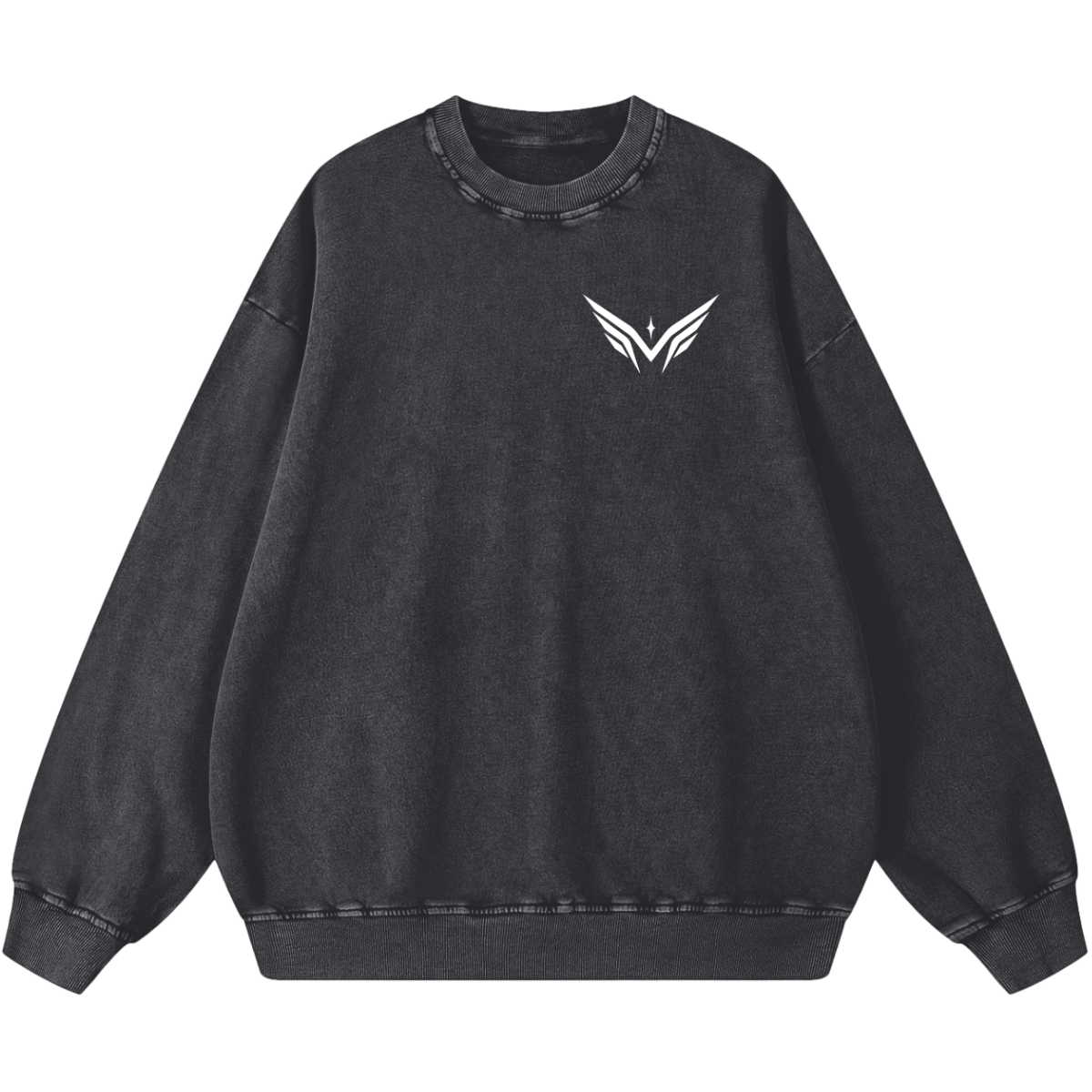Matriarch White Criss-Cross Sweatshirt Black Front.png