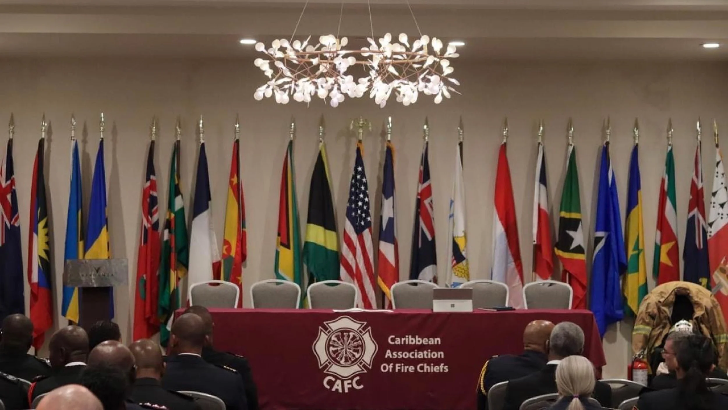 Caribbean flags backdrop