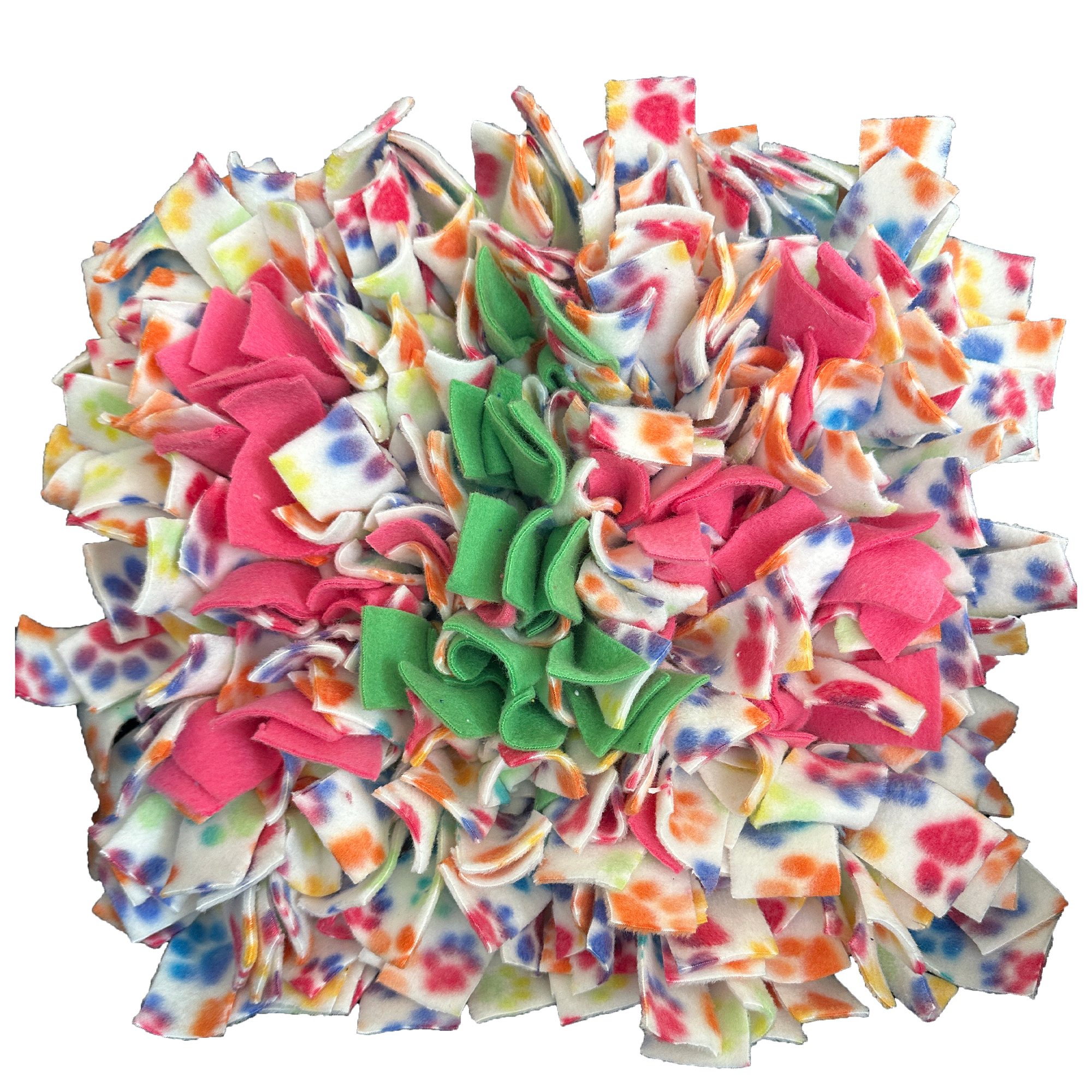 Snuffle Mat - Rainbow Paw Print, Neon Pink, Neon Green