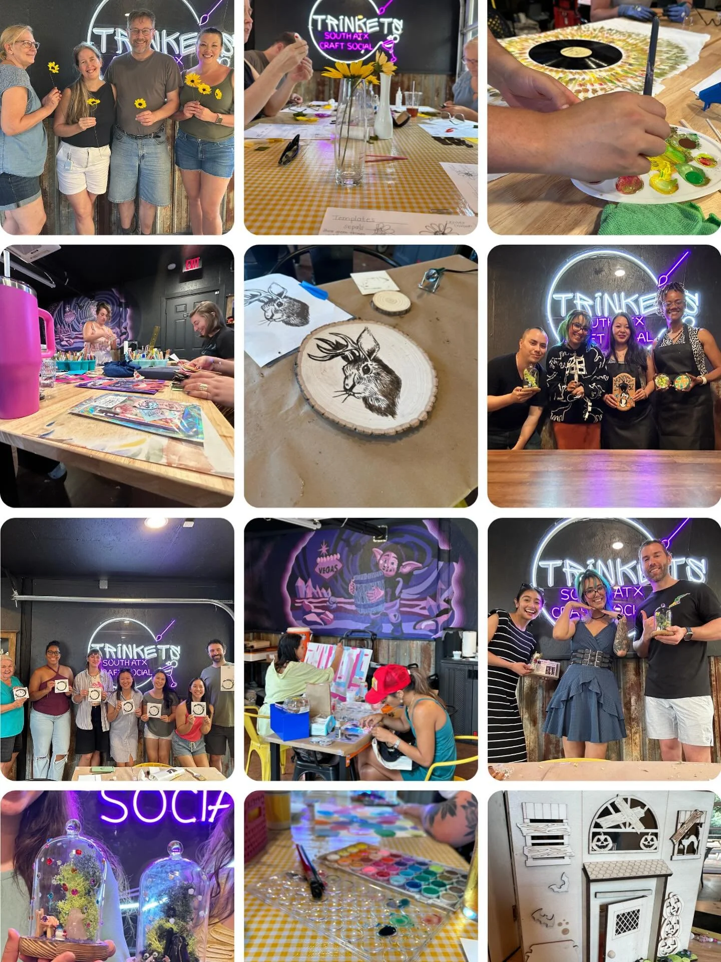 Trinkets in August 🖤 Thank you all for the crafts and laughs we&rsquo;ve had so far in August. #diy #crafting #austin #atx #womanowned #smallbusiness #thingstodoinatx