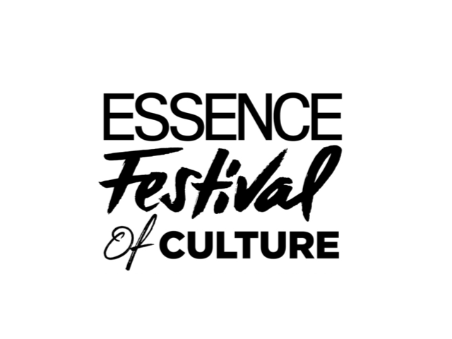 Text saying 'ESSENCE Festival of CULTURE' in black font on a white background.