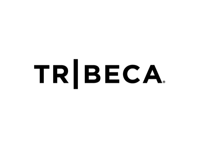 Tribeca logo with black text on a white background