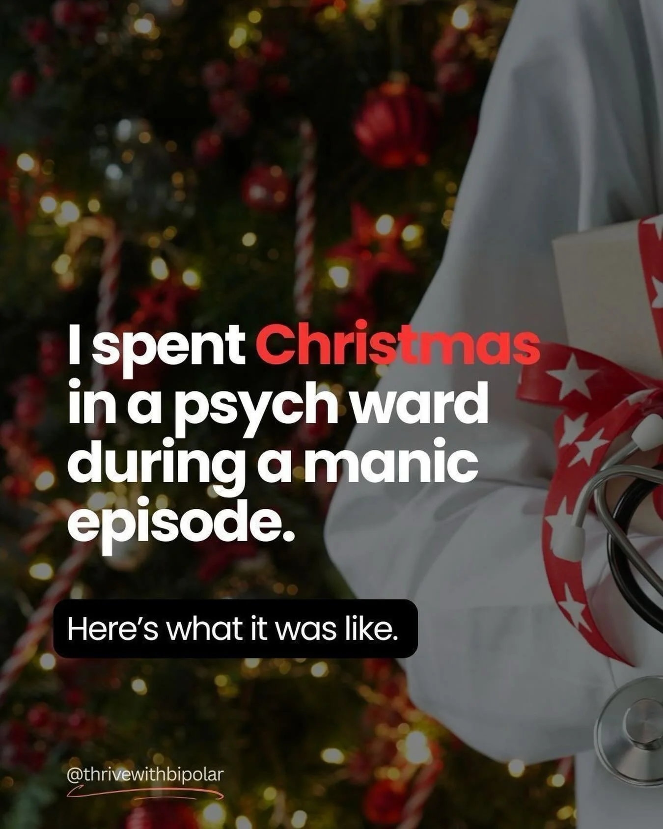 This was Christmas 3 years ago. The ward was nearly empty. It was half deserted, like a ghost town. They discharge whom they can over the holidays. But not me. I had been refusing meds. I was deeply symptomatic and delusional. I thought that the nurs