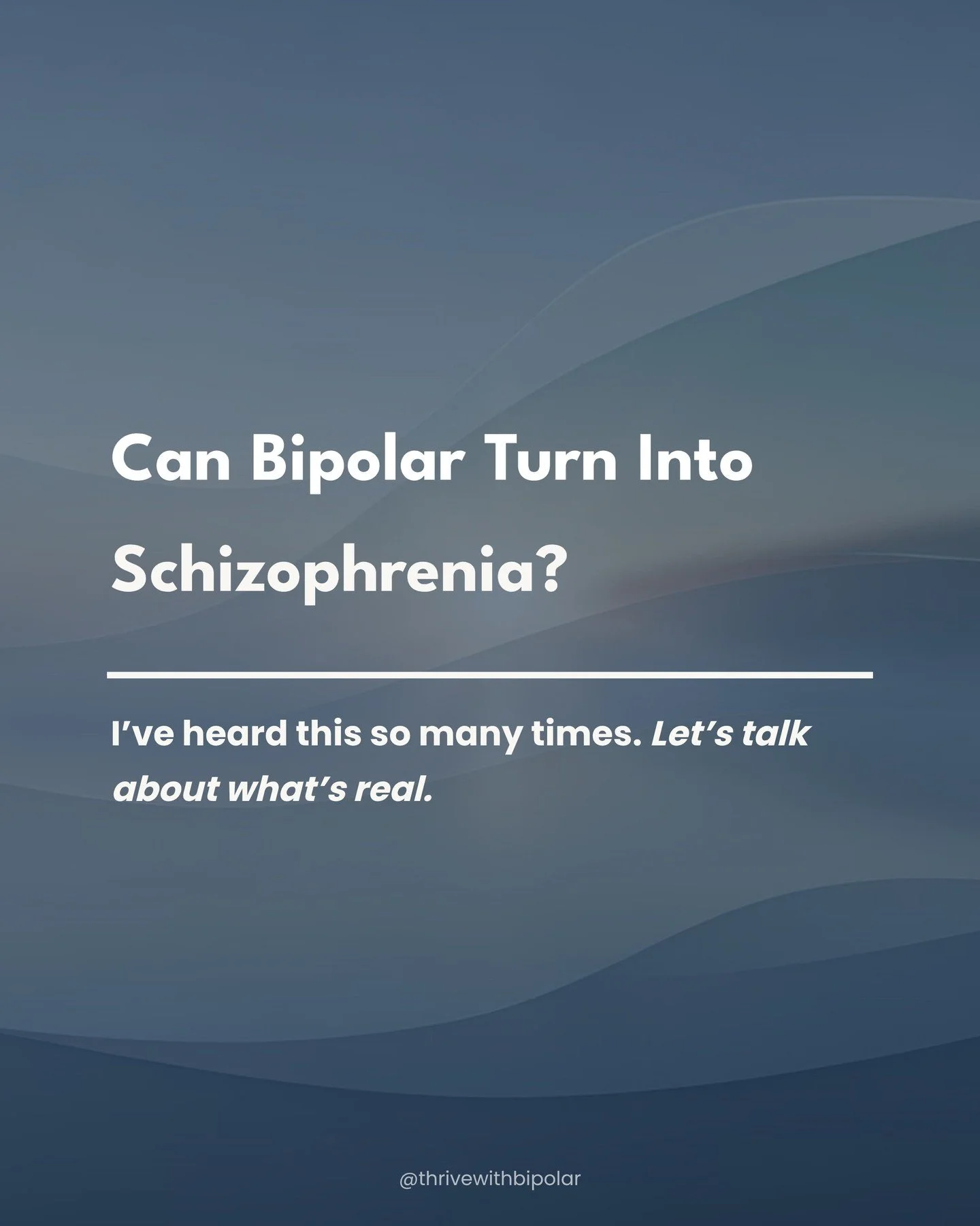 If you&rsquo;ve ever worried that bipolar disorder could turn into schizophrenia, this post is for you.

Read the carousel for the full explanation, then save or share it with someone who might need it. 

Info reflects DSM-5-TR diagnostic criteria 

