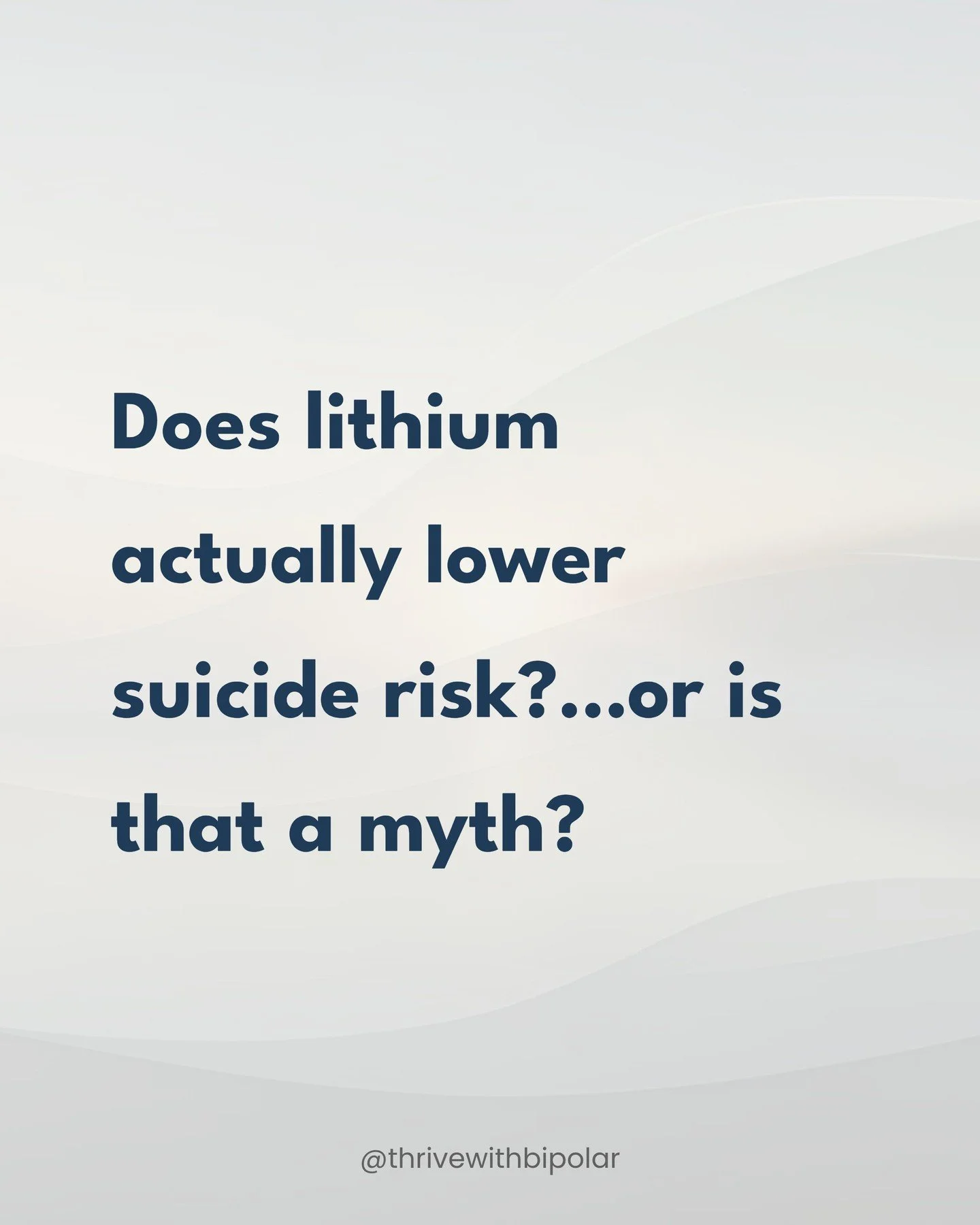 Lithium is one of the most effective long-term treatments for bipolar disorder.
Some earlier studies show lower suicide rates in people taking lithium.

However, newer analyses of randomized trials find the evidence is inconclusive, and lithium&rsquo