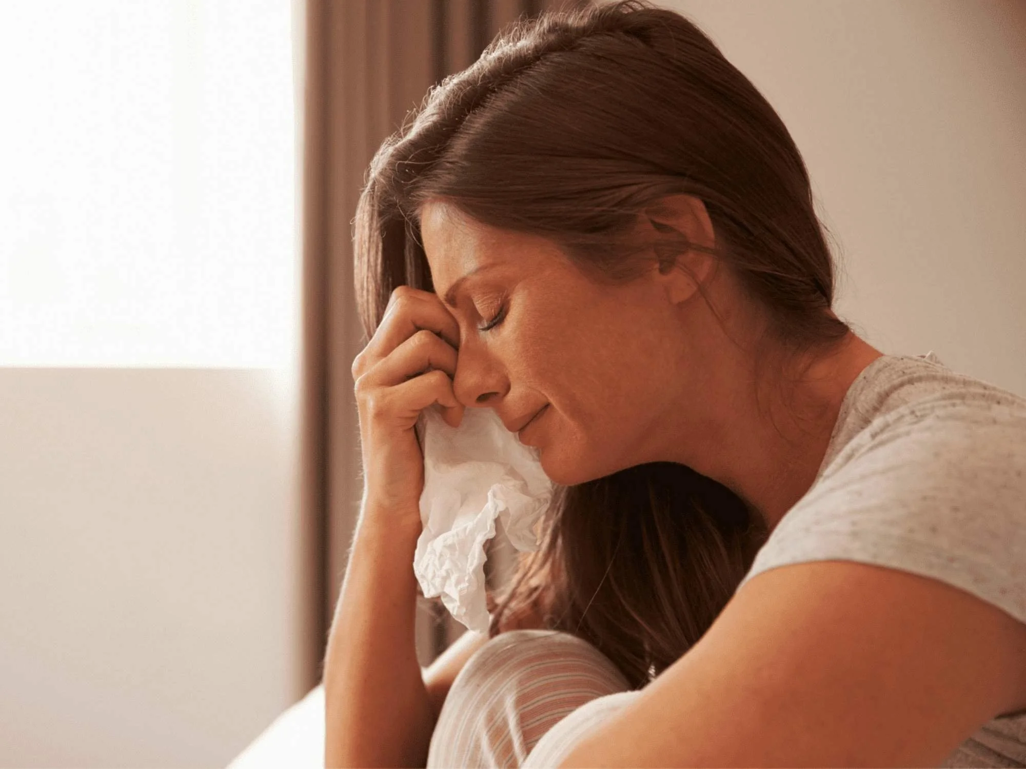 Woman showing what bipolar depression is like