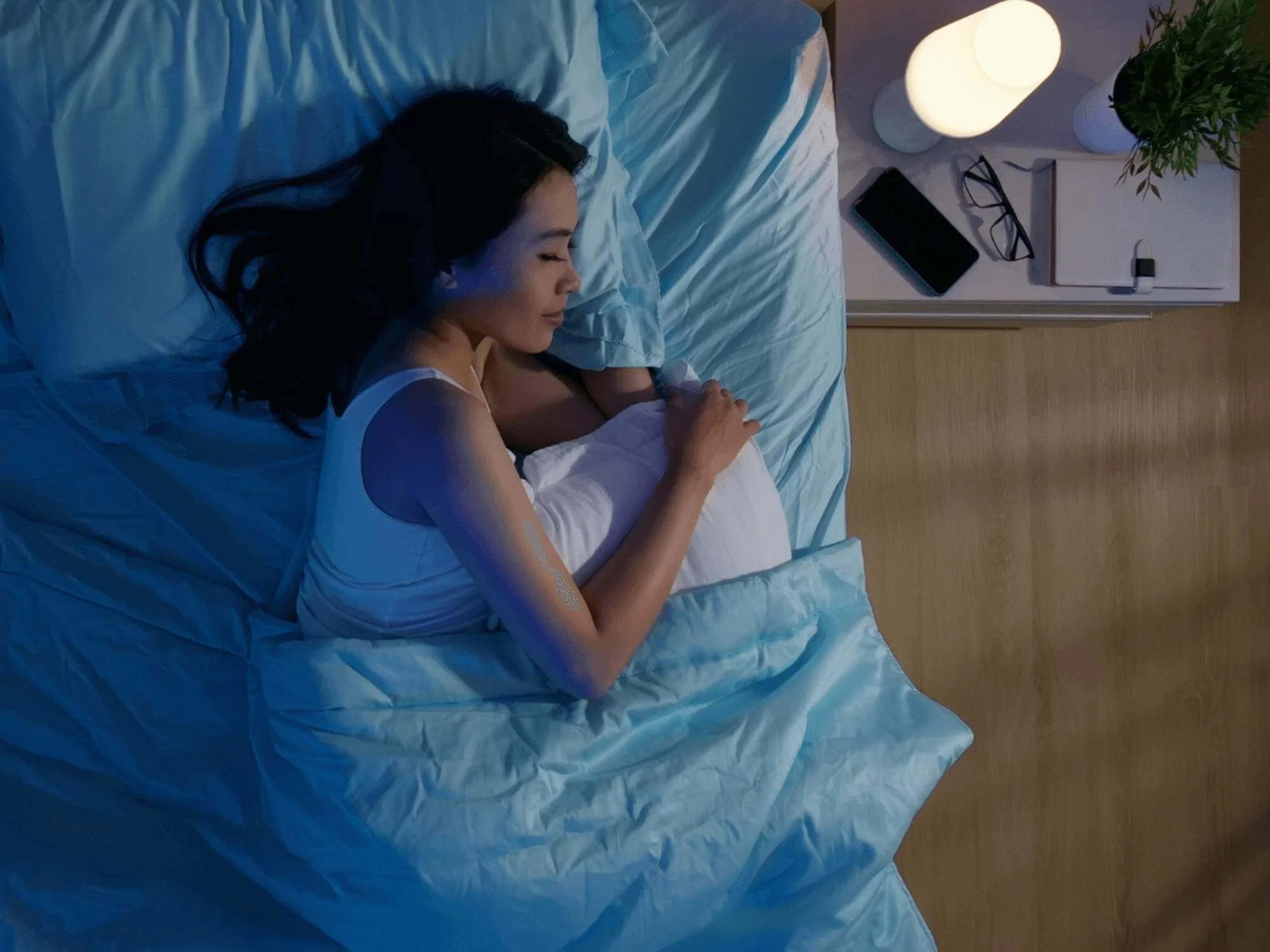 Woman asleep after fixing bipolar and insomnia issues.