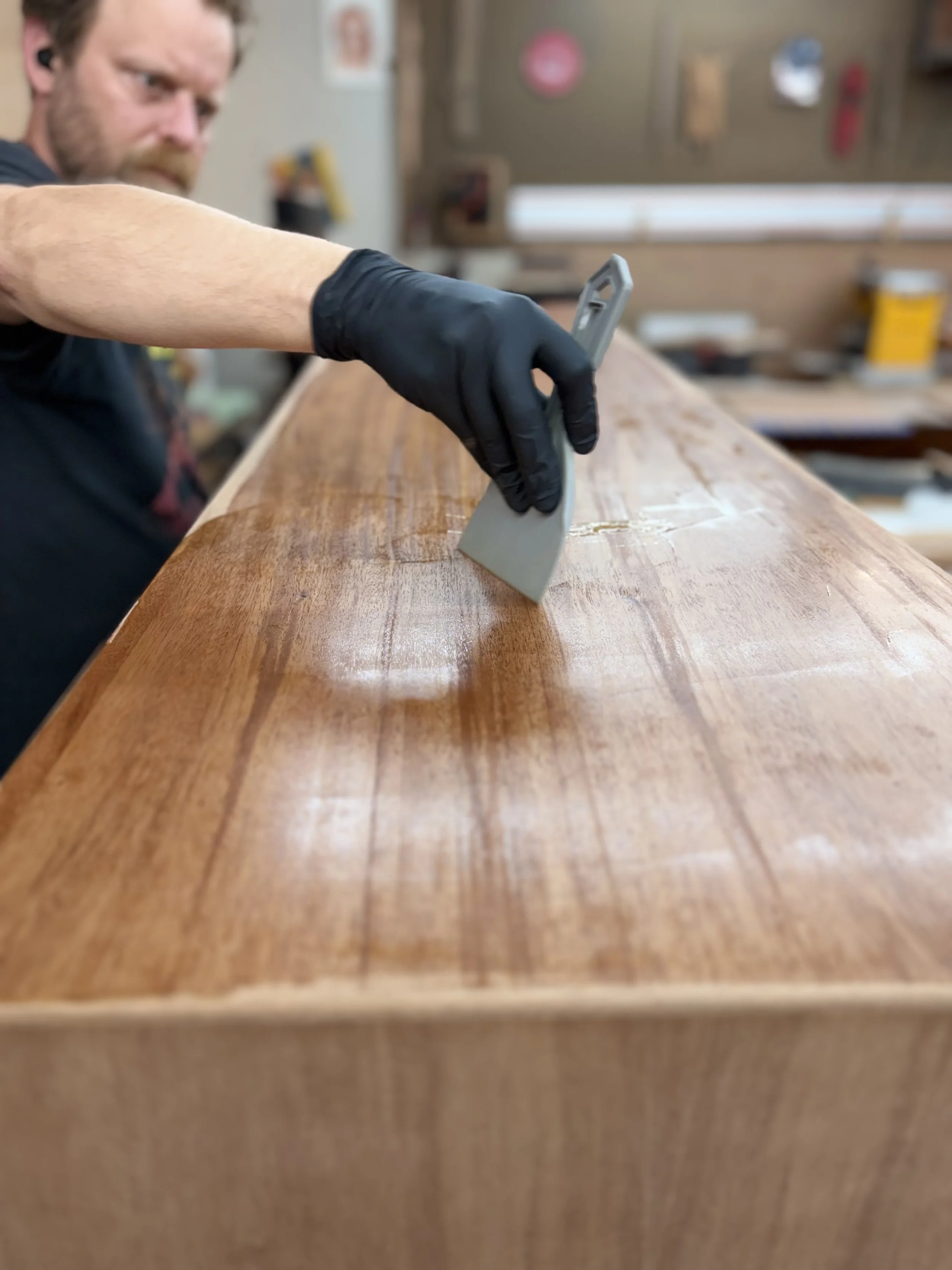 new credenza getting oiled