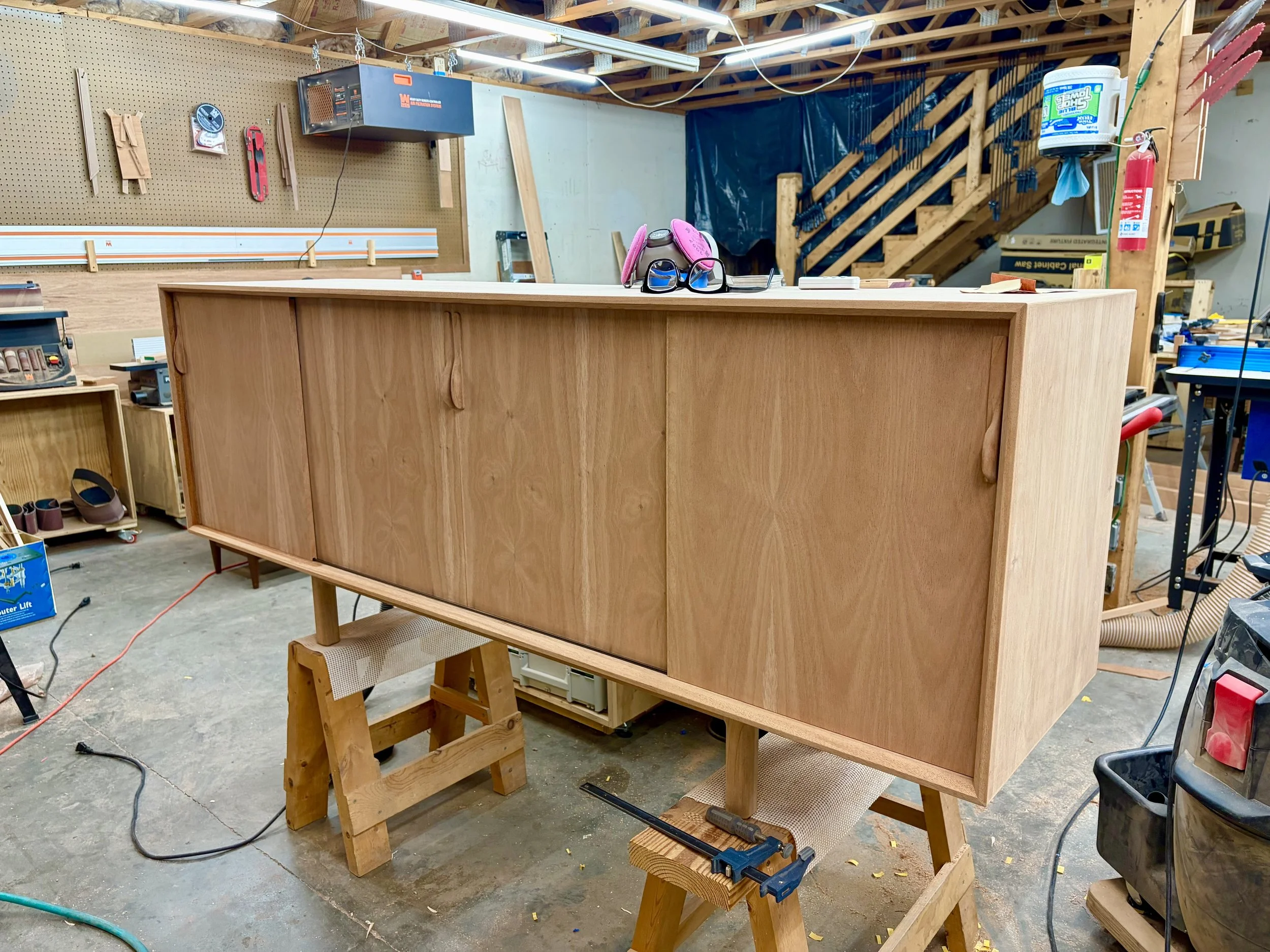 new mahogany MCM credenza in progress 72" W x 18" D x 30" H